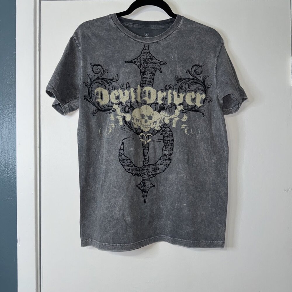 DevilDriver Skull Trio Relaxed Fit T-Shirt Medium Ripple Junction Super Soft